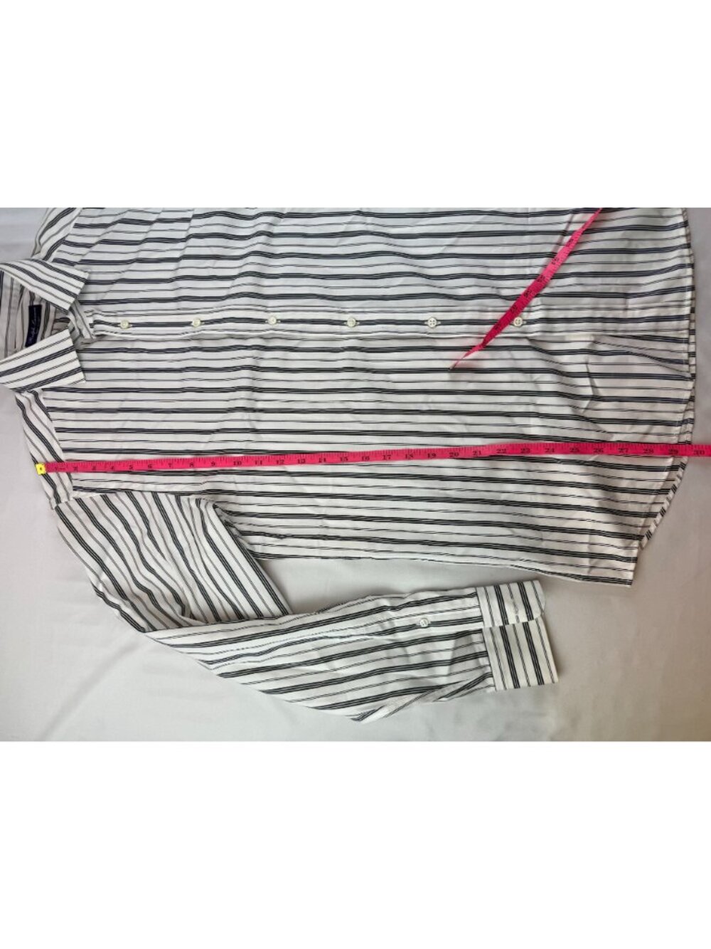 Ralph Lauren Purple Label Men's Striped Black/White Dress Shirt Sz 16 Made In It - Picture 6 of 6